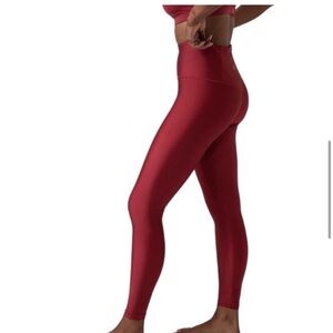 Athleta elation Shine leggings x 3 pairs. XS. Red, navy blue and black.